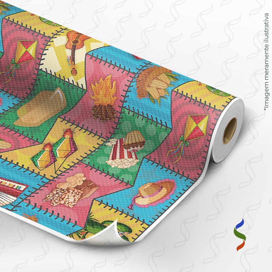 TNT Estampado Releitura Bandeira Junina