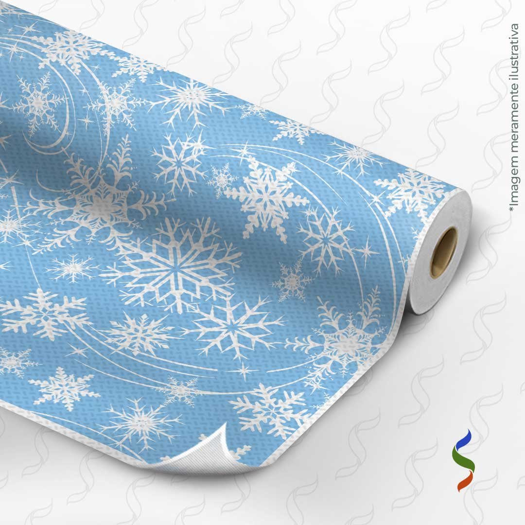 1050 M - Flocos 3 Branco e Azul