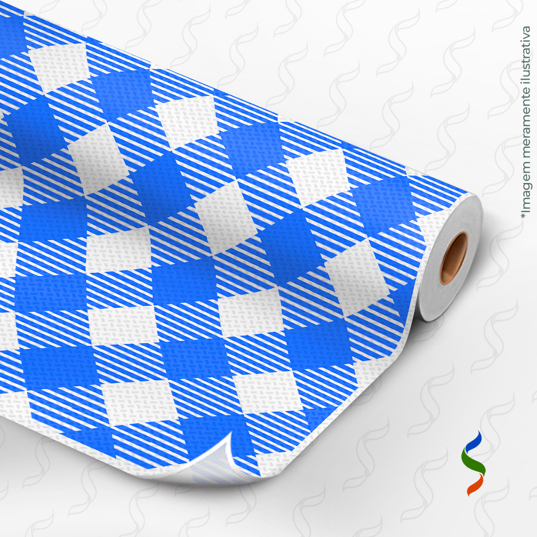 1244 B - Xadrezão Branco e Azul