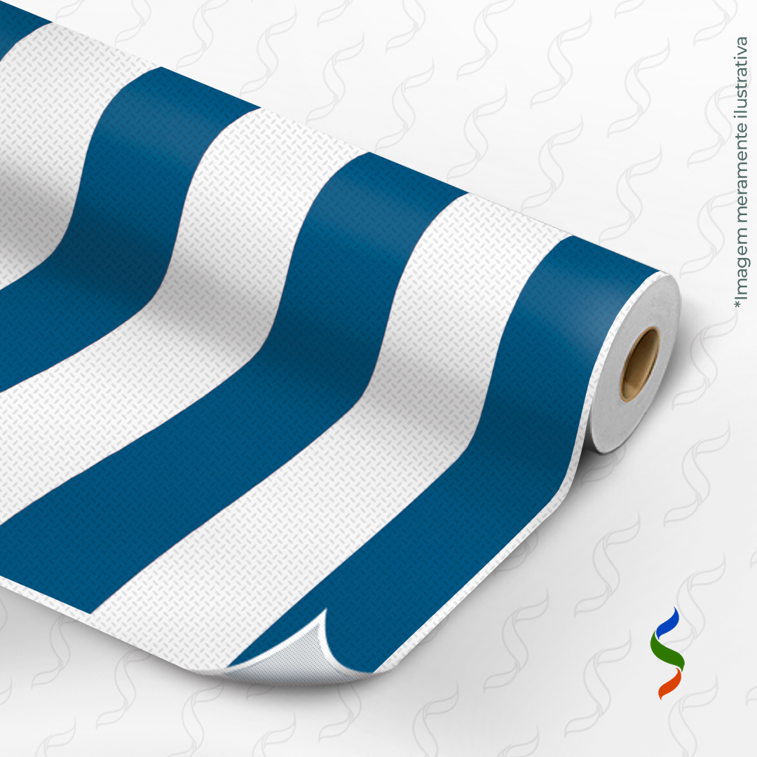 1014 I - Listra Branco e Azul Marinho