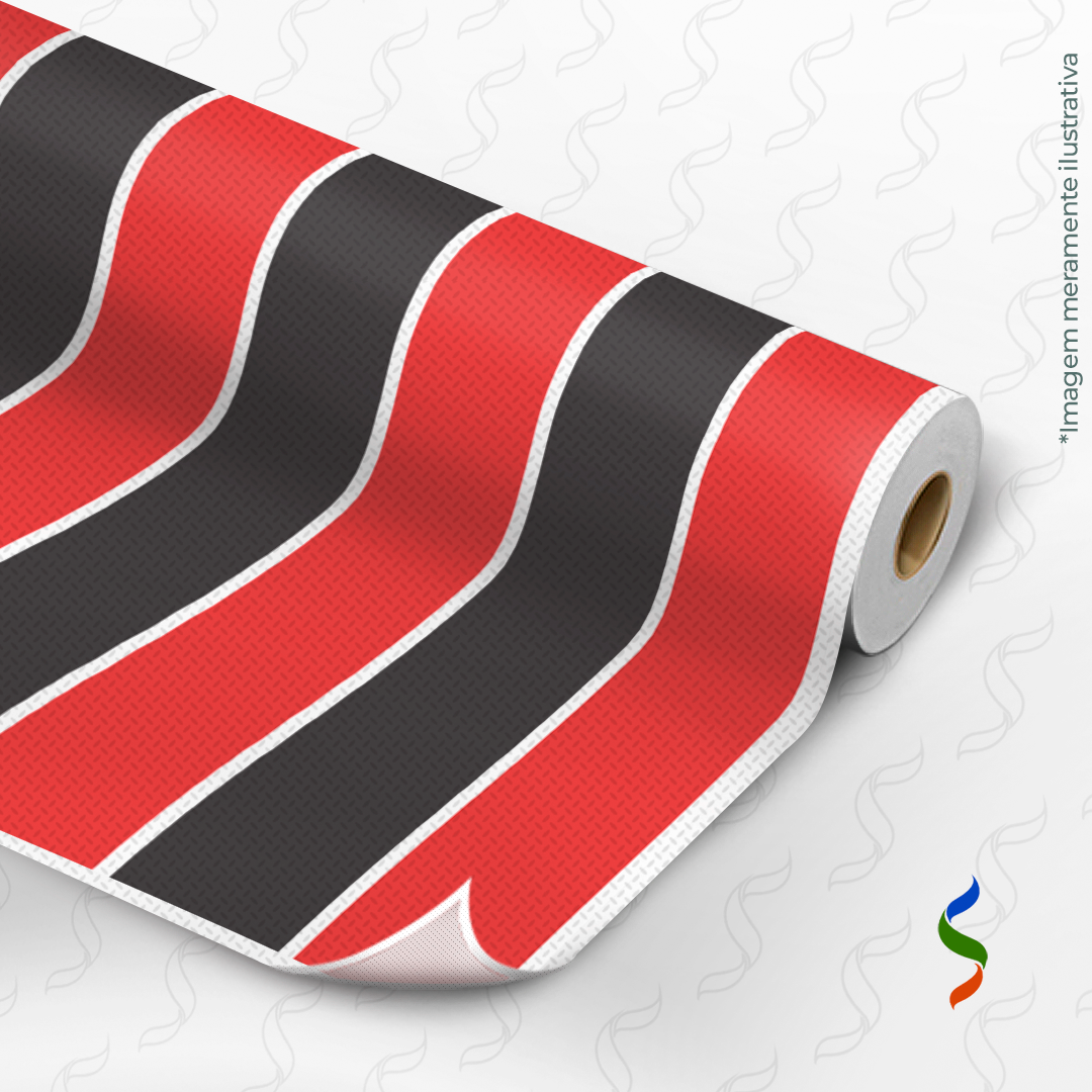 1015 E - Listra Branco Preto e Vermelho