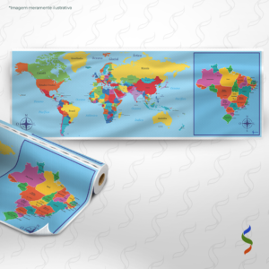 4003 - Painel Picotado Mapa Mundi Brasil