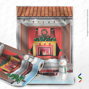 TNT Estampado Painel Casa de Natal