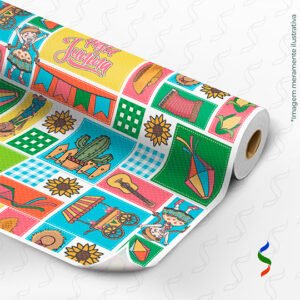 TNT Estampado Crianças Juninas.