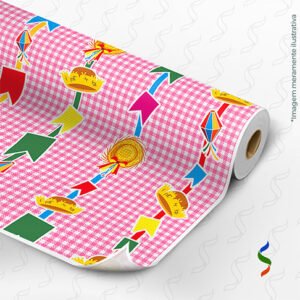 TNT Estampado, Pingentes Juninos Rosa Claro.