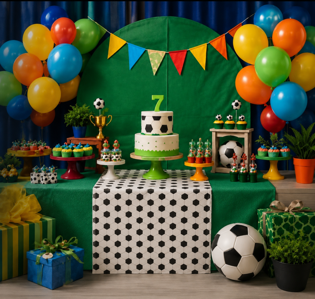 Decoração de aniversário - futebol com TNT