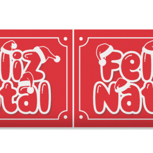 TNT Estampado Barrado Placa Feliz Natal