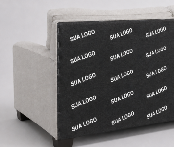Sofa com logo personalizada recorte